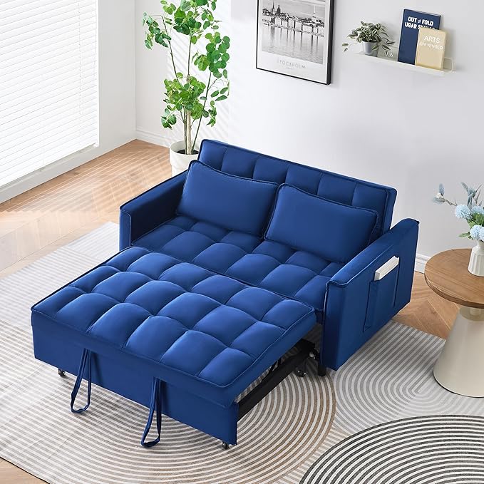 3 in 1 Velvet Sleeper Sofa Couch Bed- FT23