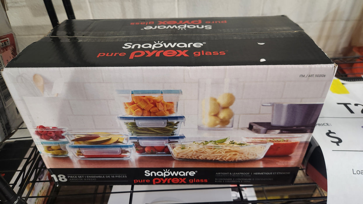 Snapware 18-piece Pyrex Glass Food Storage- T32